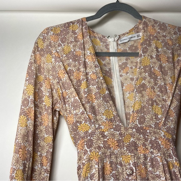 Faithfull The Brand US Size 2 Palmaro Mini Dress in Zoella Floral Print Boho C7 - Picture 3 of 8